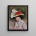 Mujer con sombrero floreado - Pierre-Auguste Renoir — cuadro enmarcado en la pared