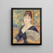 Mujer con abanico - Pierre - Auguste Renoir — cuadro enmarcado en la pared