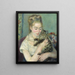 Mujer con un gato - Pierre-Auguste Renoir — cuadro enmarcado en la pared