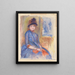 Joven con vestido azul - Pierre-Auguste Renoir — cuadro enmarcado en la pared