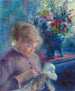 Joven mujer cosiendo - Pierre-Auguste Renoir — vista de la obra