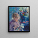Joven mujer cosiendo - Pierre-Auguste Renoir — cuadro enmarcado en la pared