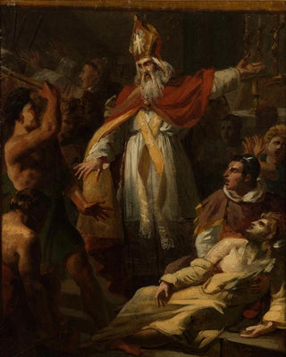 PierreAugustin Vafflard - Saint Ambroise sauvant un prtre arien de la fureur du peuple.webp