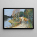 Bueyes de tiro en las orillas del Loing - Pierre-Eugène Montzin — cuadro enmarcado en la pared