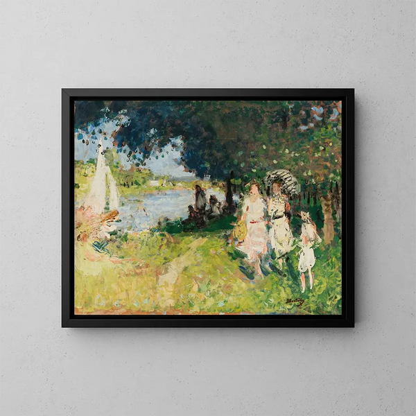 en la orilla del Sena - Pierre-Eugène Montzin — cuadro enmarcado en la pared