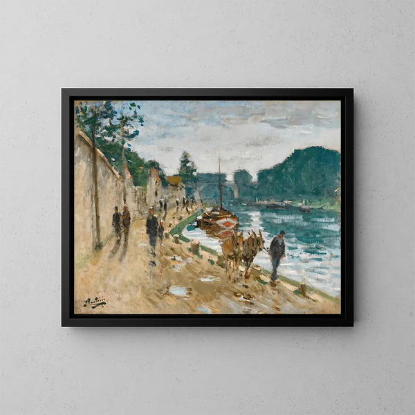 Camino de sirga - Pierre-Eugène Montzin — cuadro enmarcado en la pared