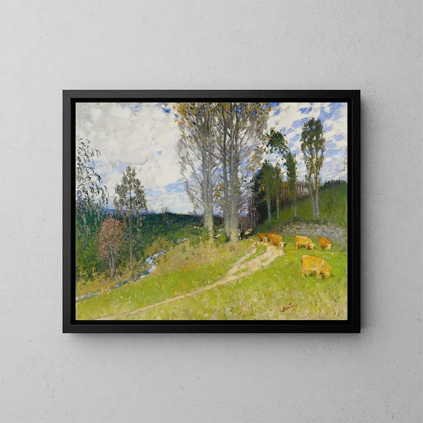 La subida al pastoreo - Pierre-Eugène Montzin — cuadro enmarcado en la pared