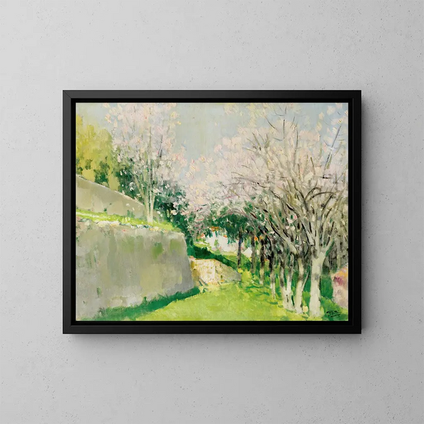 Los almendros en Cap Ferrat - Pierre-Eugène Montzin — cuadro enmarcado en la pared