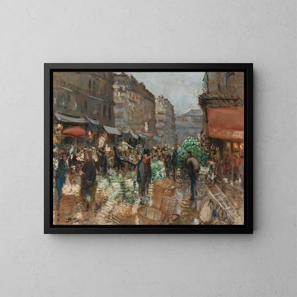 Les Halles anciennes - Pierre-Eugène Montzin — cuadro enmarcado en la pared