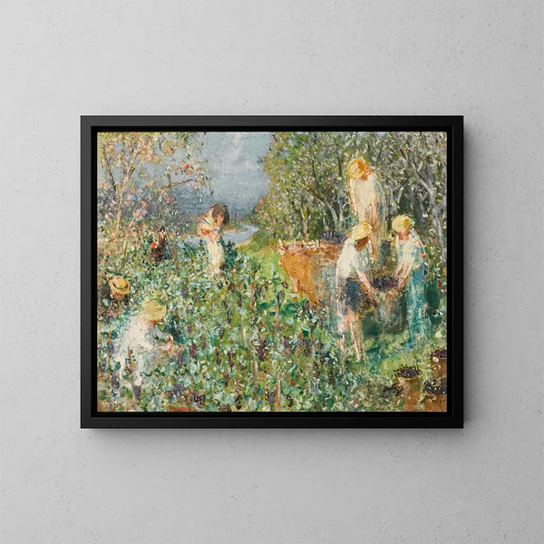 Las vendimias - Pierre-Eugène Montzin — cuadro enmarcado en la pared