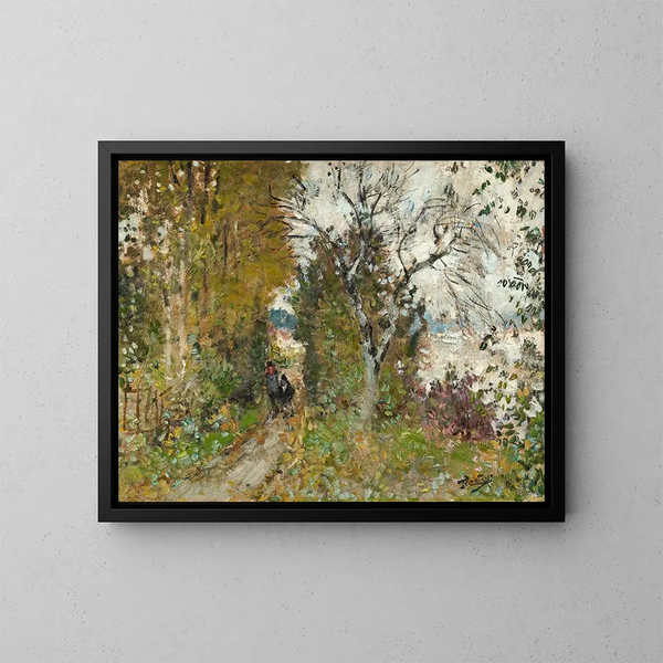Paseo junto al agua - Pierre-Eugène Montzin — cuadro enmarcado en la pared