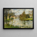Village by the riverbank - Pierre-Eugène Montzin — framed artwork on a wall