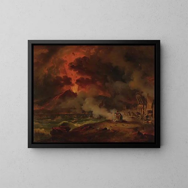 La Destrucción de Pompeya - Pierre-Henri de Valenciennes — cuadro enmarcado en la pared