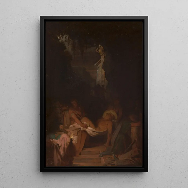 La Mise au tombeau - Pierre-Nicolas Brisset — cuadro enmarcado en la pared