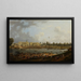 Jacques Charles's hot air balloon flight over Place de la Concorde in Paris - Pierre Antoine de Machy — framed artwork on a wall