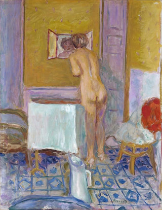 Pierre Bonnard - Nude With Red Cloth Nude At Her Toilet.webp