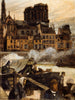 Notre-Dame y el muelle aux Fleurs vistos desde el mercado de las manzanas - Pierre Louis Moreau — vista de la obra