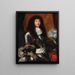 Louis XIV with black wig and armor - Pierre Mignard — framed artwork on a wall