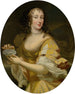Portrait of a lady in an allegorical costume holding a dish of pearls - Pierre Mignard — artwork view