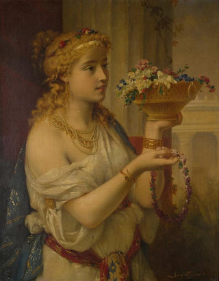 Pierre Olivier Joseph Coomans - Young girl with flowers.webp