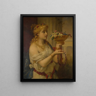 Pierre Olivier Joseph Coomans - Young girl with flowers.webp