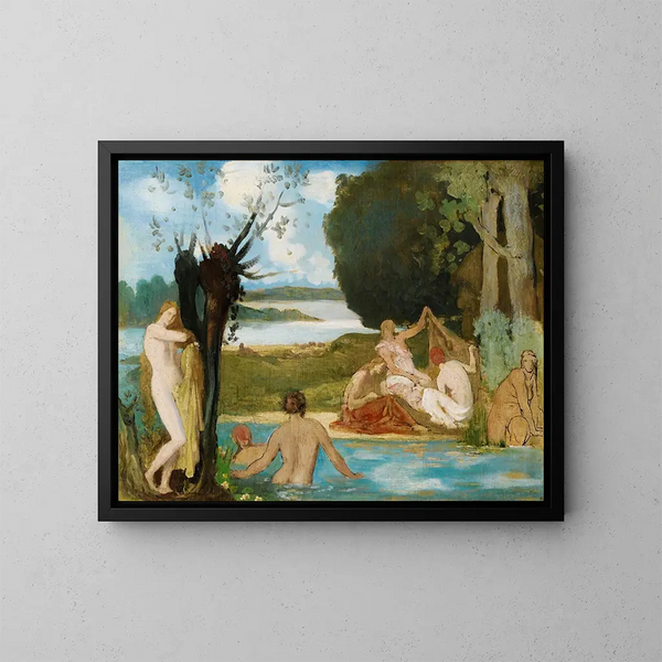 Sketch for summer: The Bath - Pierre Puvis de Chavannes — framed artwork on a wall