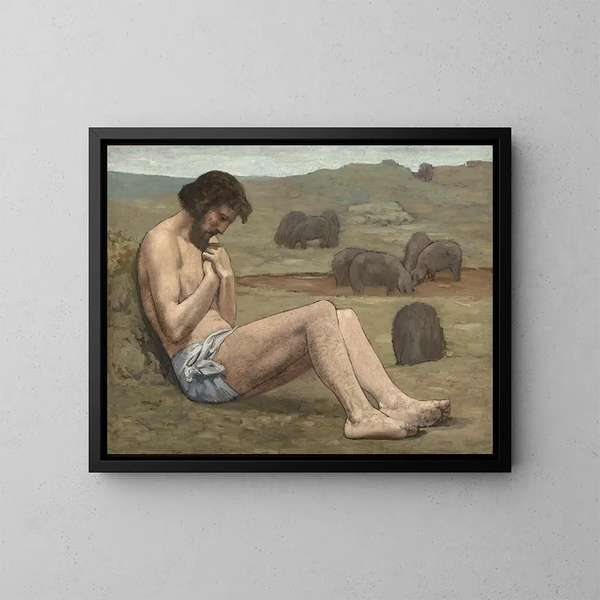 El hijo pródigo - Pierre Puvis de Chavannes — cuadro enmarcado en la pared