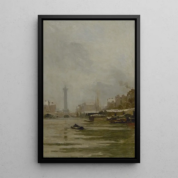 El estanque del Arsenal - Pierre Vauthier — cuadro enmarcado en la pared