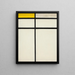 Composición con doble línea y amarillo - Piet Mondrian — cuadro enmarcado en la pared