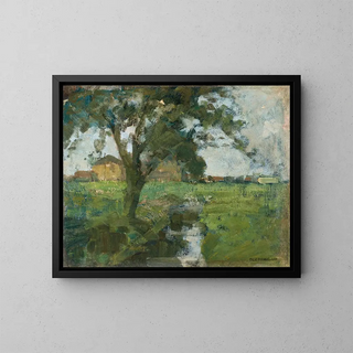 Piet Mondrian - Farm Setting With Foreground Tree And Irrigation Ditch.webp