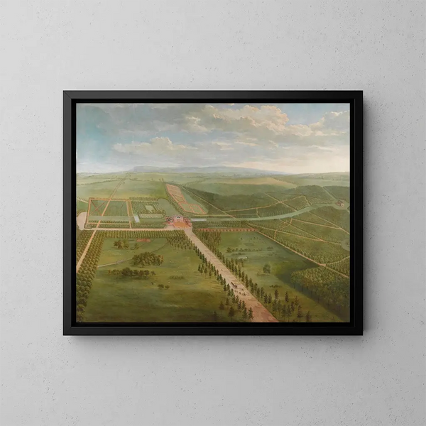 View of Tottenham Park, Wiltshire - Pieter Andreas Rysbrack — framed artwork on a wall