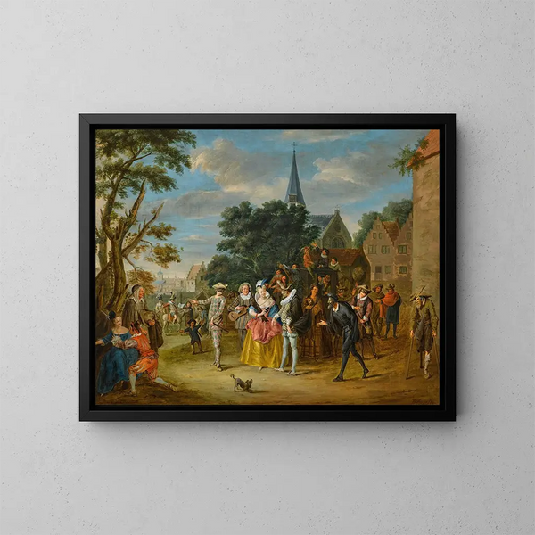 Escena de la Commedia dell'arte - Pieter Angillis — cuadro enmarcado en la pared
