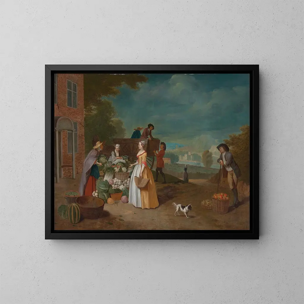 El Vendedor de verduras - Pieter Angillis — cuadro enmarcado en la pared