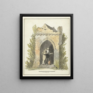 Pieter Bartholomeusz Barbiers - Kluizenaar voor een stenen kapel.webp
