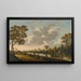 Un paisaje con una péniche remorquée a lo largo de un canal - Pieter Bout — cuadro enmarcado en la pared
