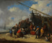 Mercado de pescado en la playa - Pieter Bout — vista de la obra