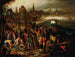Un mercado de pescado frente a una ciudad junto al agua - Pieter Brueghel III — vista de la obra