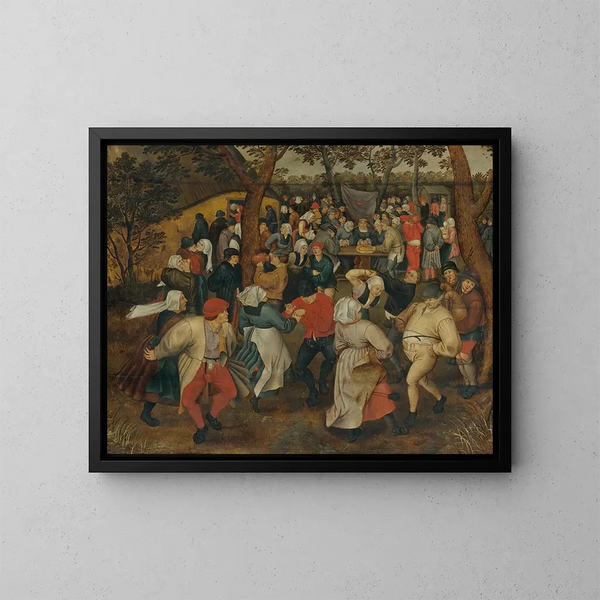 El banquete de bodas al aire libre - Pieter Brueghel el Joven — cuadro enmarcado en la pared