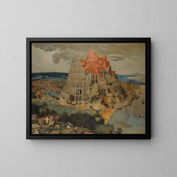 La Torre de Babel - Pieter Brueghel el Joven — cuadro enmarcado en la pared