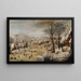 Paisaje de Invierno con Patinadores y Trampa para Aves - Pieter Brueghel el Joven — cuadro enmarcado en la pared