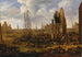 Vue de caprice d'une scène de port animée avec des personnages chargeant leurs bateaux - Pieter Casteels II — vista de la obra