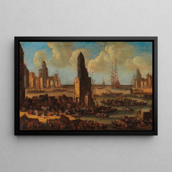 Pieter Casteels II - A harbour with numerous boats.webp