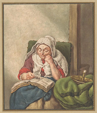 Pieter Christoffel Wonder - Zijn moeder in de bijbel lezend.webp