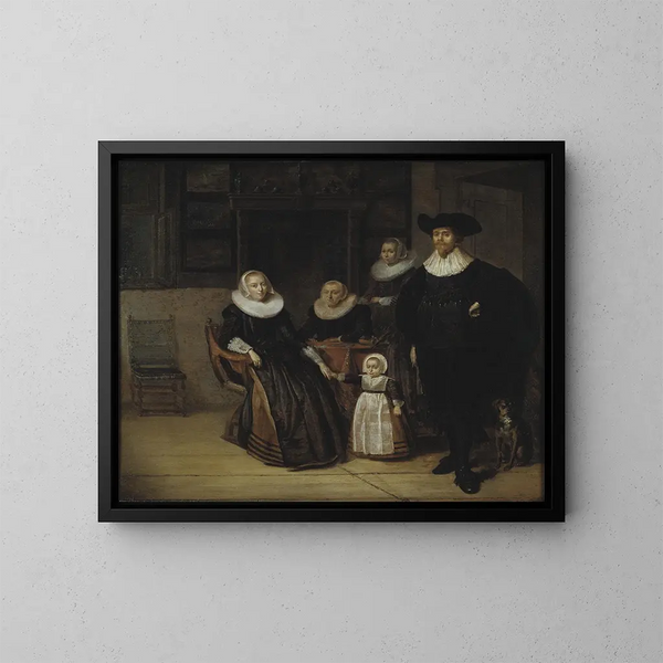 Portrait of a Family - Pieter Codde — framed artwork on a wall