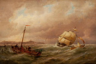 Pieter Cornelis Dommersen - Shipping in the Harbor.webp