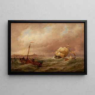 Pieter Cornelis Dommersen - Shipping in the Harbor.webp