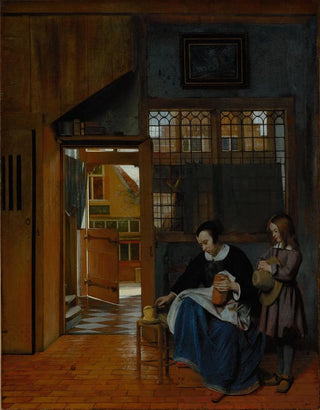 Pieter De Hooch - A Woman Preparing Bread and Butter for a Boy.webp