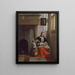 a woman peeling apples - Pieter de Hooch — framed artwork on a wall