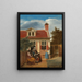 Personajes en un patio detrás de una casa - Pieter de Hooch — cuadro enmarcado en la pared
