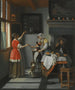 interior con un niño alimentando a un loro - Pieter de Hooch — vista de la obra
